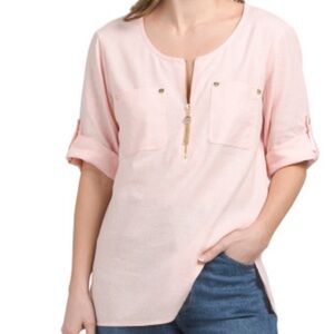 Anne Klein Linen Blend Blouse NWT